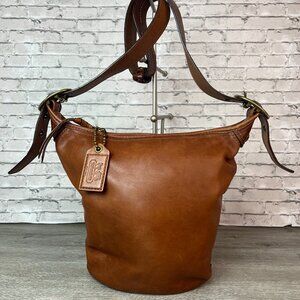 Vintage Brown Coach 11422 Bucket Bag Bleecker Tattersal  Leather Duffel Bag